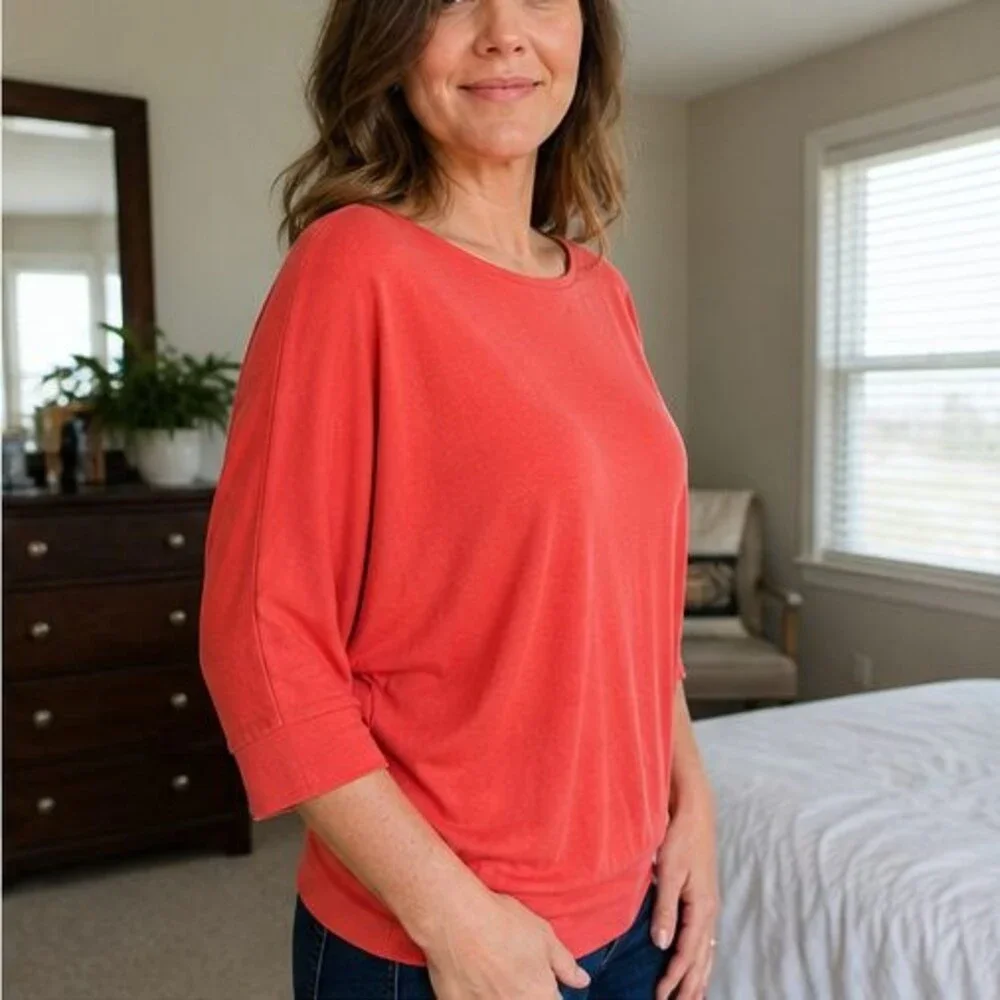 Blue V Neck Top